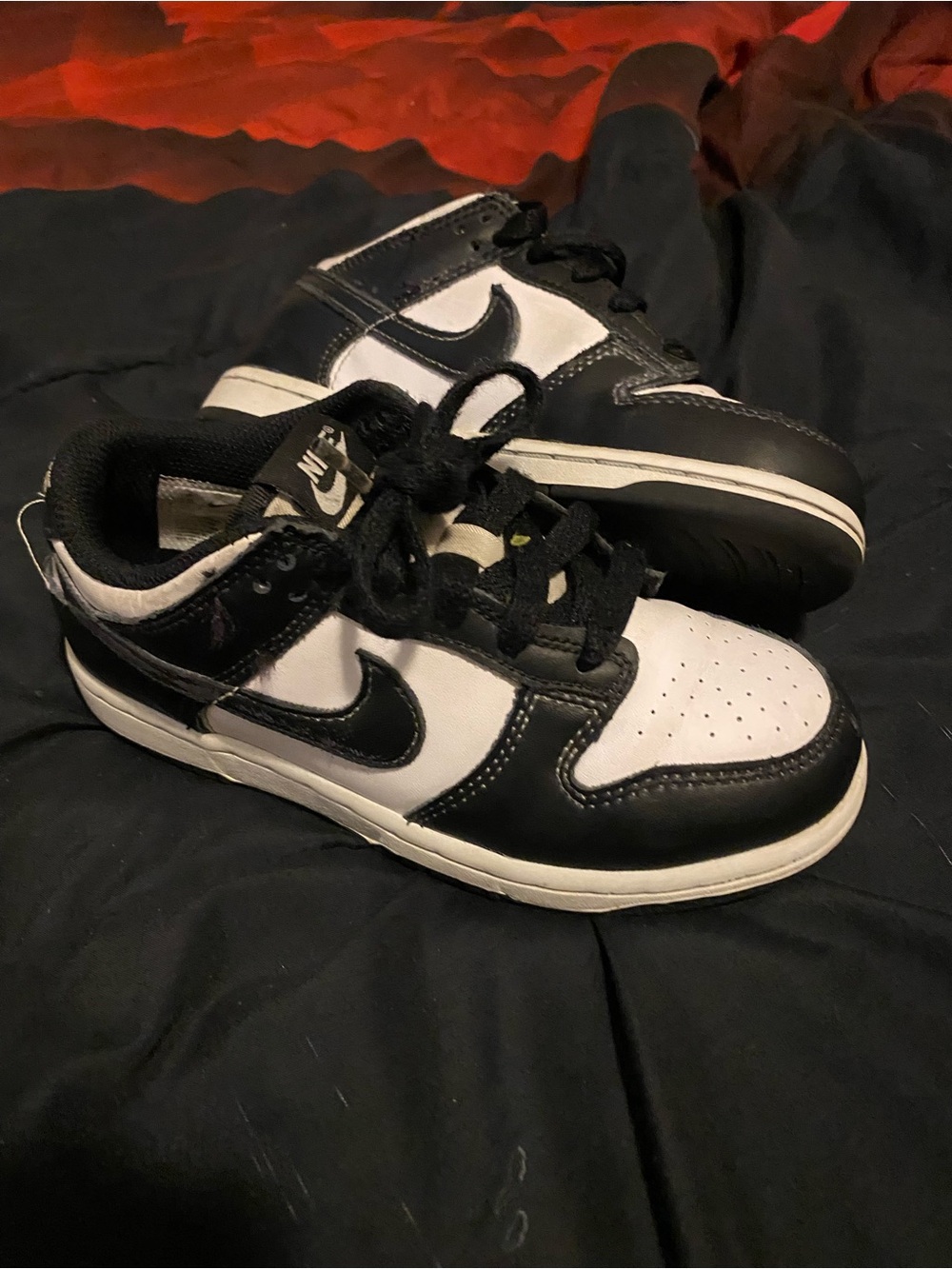 Nike Kids Black & White Low-Top Sneakers with Swoosh